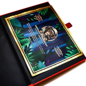 Custom Waterproof Coated Paper Cigar Box Labels with Gold Stamping, Embossed Finish, Self-Adhesive, Food Use