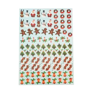 Custom Waterproof Die-Cut Holographic Vinyl Stickers with Cartoon Christmas Designs for Kids