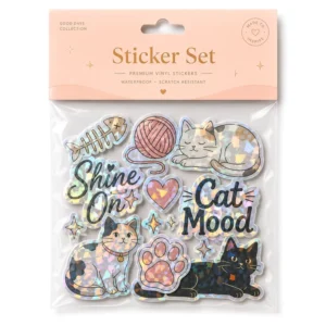 Custom Waterproof Die-Cut Sticker Set in OPP Bag for Promotional and Craft Use