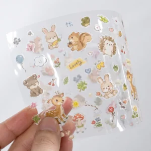 Custom Waterproof Double-Sided Transparent PVC Die-Cut Cartoon Stickers