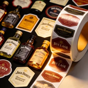 Custom Waterproof Eco Friendly Acrylic Self Adhesive Rectangular Shape Custom Diameter Labels for Alcohol Wine Packaging