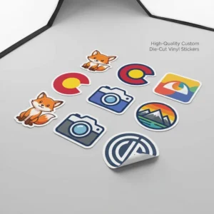 Custom Waterproof Full-Cut Vinyl Stickers with Personalized Logo for Laptop, Bottle, Packaging, and Decor