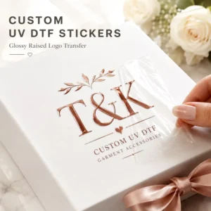 Custom Waterproof Glossy Raised Logo Transfer Strong Adhesive Brand Label Decal for Packaging UV DTF Stickers