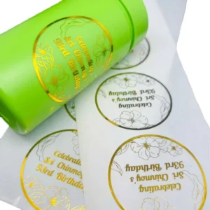 Custom Waterproof Gold Foil Clear Logo Stickers