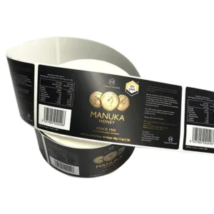 Custom Waterproof Gold Foil Embossed Printed Wine Label Textured Logo Self-Adhesive Roll Vinyl Packaging Stickers
