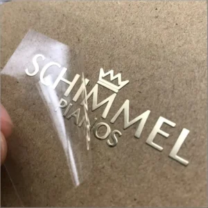 Custom Waterproof Gold Metal Sticker for Mobile Phone, Embossed Logo Transfer