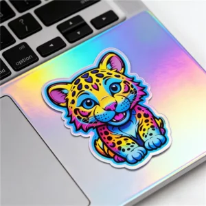 Custom Waterproof Holographic Glossy Laser Vinyl Die Cut Stickers for Suitcases, Laptops, and Cups