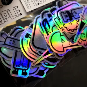 Custom Waterproof Holographic Mini Adhesive Stickers for Laptops