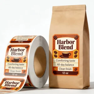 Custom Waterproof Label Professional Easy to Peel Roll Sticker for Coffee Roasters Cafes and Online Coffee Shop