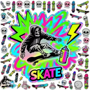 Custom Waterproof Laptop Motorbike Anime Vinyl Sticker Sheet Pack Die Cut Packaging Logo Sticker