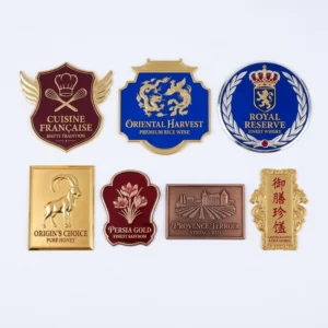 Custom Waterproof Metal Label 3D Embossed Adhesive Logo Sticker for Bottle Packaging