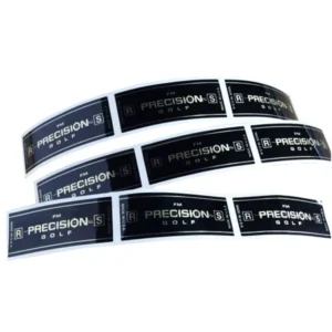Custom Waterproof Metallic Vinyl Adhesive Stickers for Golf Club Shaft Bands and Packaging Labels