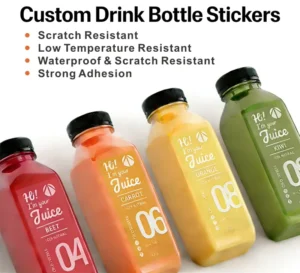 Custom Waterproof Oil-Proof Barcode Labels for Bottled Juice and Beverages