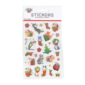 Custom Waterproof Oil-Proof Eco-Friendly Vinyl Stickers Cute Cartoon Christmas-Themed 3D Logo