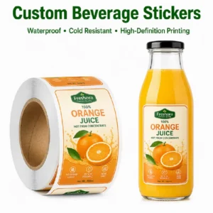 Custom Waterproof Oil-Proof Juice Beverage Bottle PP Synthetic Paper Adhesive Labels