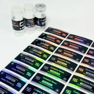 Custom Waterproof Oil-Proof Paper Vial Labels, 3ml 5ml 10ml, Glossy Laser Holographic