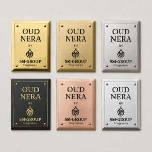 Custom Waterproof Oil-Proof Self-Adhesive Embossed Metal Stickers Aluminum Labels for Perfume Bottles