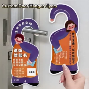 Custom Waterproof Paper Flyers and Door Hangers with Offset Printing, Folded, Hard Cover
