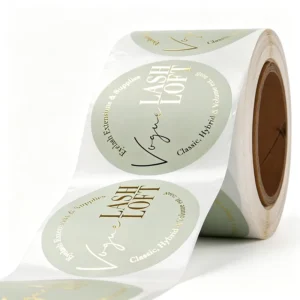Custom Waterproof Paper Self-Adhesive Labels with Embossed Gold Foil for Grocery and Supermarket Packaging