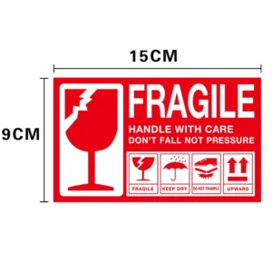 Custom Waterproof Permanent-Adhesive Paper Fragile Shipping Labels, CMYK, Custom Sizes, Octagonal