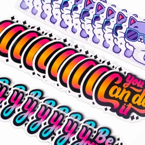 Custom Waterproof Printed Vinyl PVC Brand Logo Kiss-Cut Sticker Sheet, Adhesive Die-Cut Cartoon Stickers