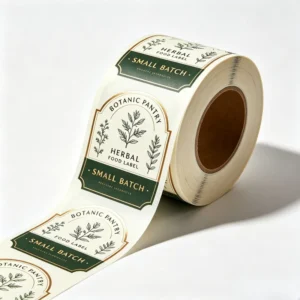 Custom Waterproof Roll Adhesive Stickers with Vintage Gold Foil Botanical Herbal Food Label for Small-Batch Jar Packaging