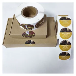 Custom Waterproof Round Label Rolls for Box, Paper Bag, and Packaging Seals