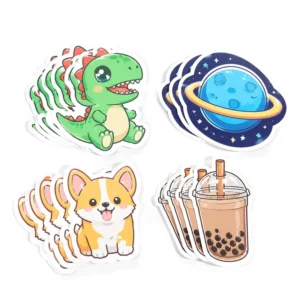 Custom Waterproof Self-Adhesive Cartoon Die-Cut Stickers for Candles