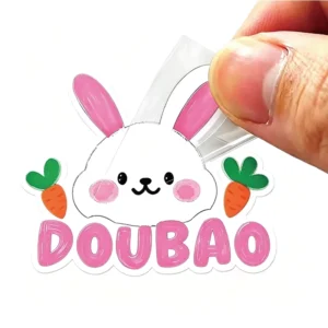 Custom Waterproof Transparent Crystal Label Transfer Printing Sticker for Packaging Boxes