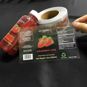 Custom Waterproof Transparent Vinyl Beverage Bottle Packaging Labels