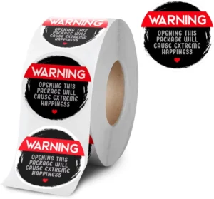Custom Waterproof UV-Printed Thank You Stickers Synthetic Warning Extreme Happiness