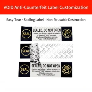 Custom Waterproof Vinyl Adhesive Tamper-Proof Security Sealing Labels Anti-Counterfeit QR Code Warranty Void Stickers for Candle