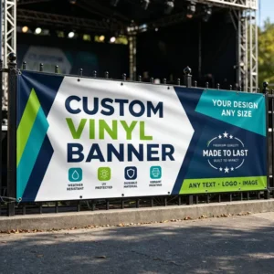 Custom Waterproof Vinyl Banner, Big Size, Custom Printed with Logo for Business Advertising and Events