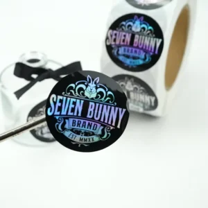 Custom Waterproof Vinyl Die-Cut Round Hologram Label Stickers