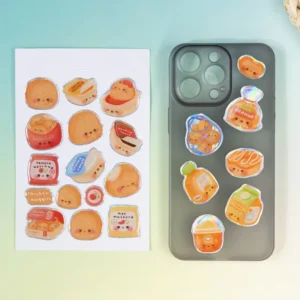 Custom Waterproof Vinyl Die-Cut Self-Adhesive Sticker Set Holographic Cartoon Design Industrial Use