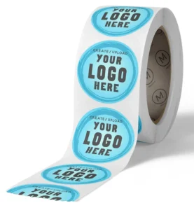 Custom Waterproof Vinyl Food Product Labels, Gold Foil Round Logo Stickers with QR Code, Roll
