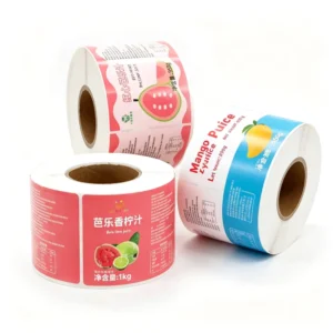 Custom Waterproof Vinyl Fruit Juice Bottle Label Sticker, Eco-Friendly Biodegradable