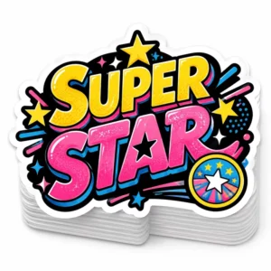 Custom Waterproof Vinyl PVC Brand Logo Kiss-Cut Sticker Sheets, Adhesive Die-Cut Cartoon Stickers