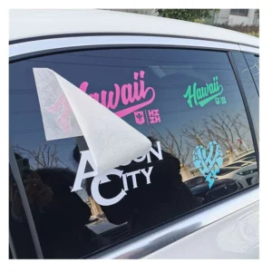 Custom Weatherproof Rainbow Holographic Vinyl Car Decals and Front Windshield Banner