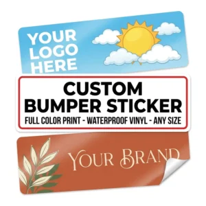 Custom Weatherproof Vinyl Bumper Stickers for Cars and Trucks, UV Protection, Outdoor Die-Cut Decals