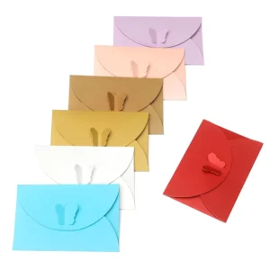 Custom Wedding Colored Paper Thank-You Folding Card Envelopes