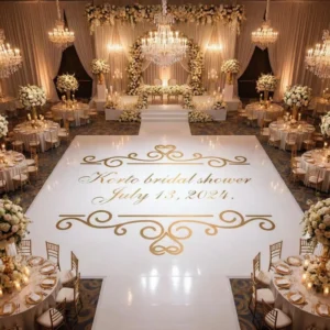 Custom Wedding Dance Floor Decal with Personalized Name and Date, Removable Self-Adhesive Vinyl Floor Wrap