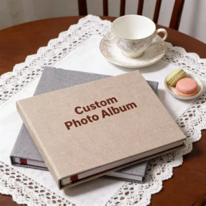 Custom Wedding Guest Book Photo Album Giant Scrapbook Self-Adhesive Linen Cover Handmade
