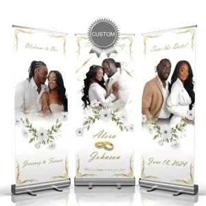 Custom Wedding Welcome X Banner Poster Display Stand