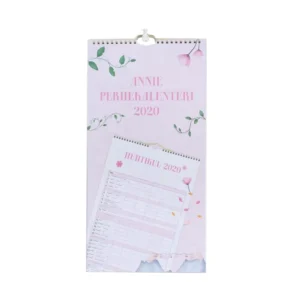 Custom Weekly Agenda Planner Daily Notebook Top Spiral Wall Calendar 200gsm Offset Paper Double Gold Wire O Binding Display
