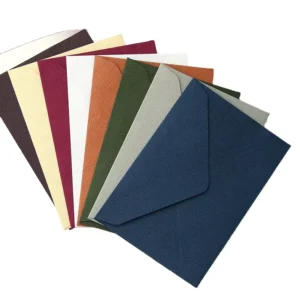 Custom Western Linen Texture Hemp Paper Envelope for Letter Wedding Invitation
