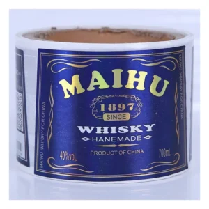 Custom Whisky Label 5 Printing with UV Printing Waterproof & Tear-Resistant Adhesive Stickers