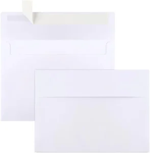 Custom White A7 Self-Seal Envelopes, 5 x 7 Inch, for Wedding Invitations, Photos, Postcards, Greeting Cards, and Mailing