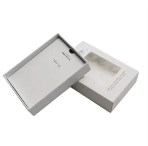 Custom White Cardboard Gift Box with Clear Window Lid