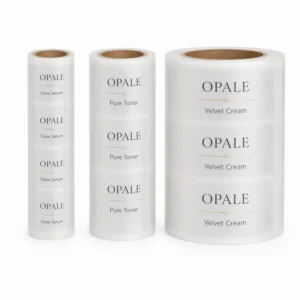 Custom White Minimalist Cosmetic Labels Private Label Roll Skincare Face Serum Bottle Sticker Waterproof Vinyl OEM